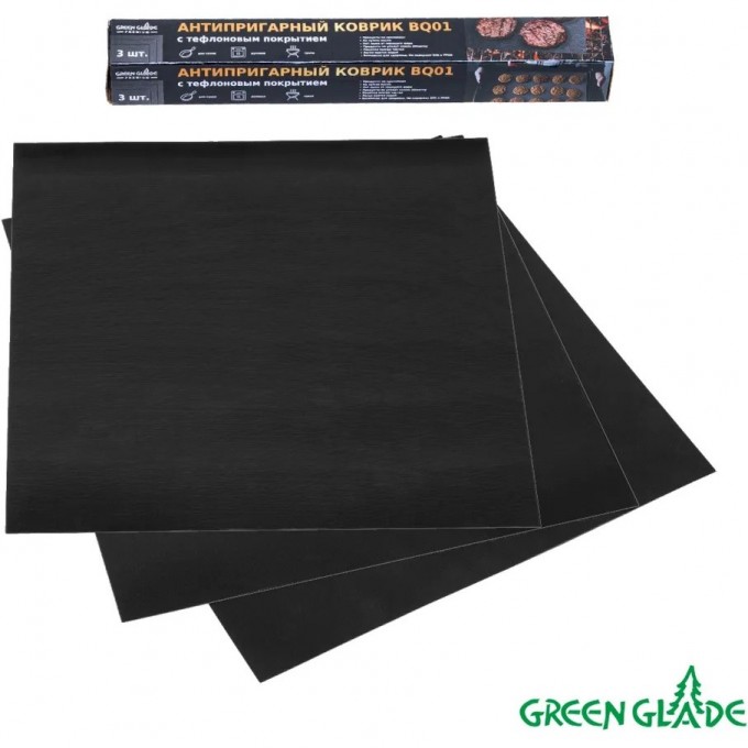 Набор антипригарных ковриков для гриля GREEN GLADE 30х30 см (3 шт) BQ01 Набор антипригарных ковриков для гриля GREEN GLADE 30х30 см (3 шт) BQ01